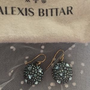 Alexis Bittar Blue Lucite Crystal Earrings